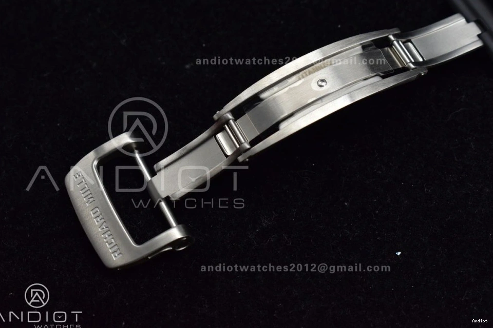 V3 Best KVF Crystal RM011 Black on Edition Chrono Black SS A7750 Dial 1:1 Strap Rubber 0901